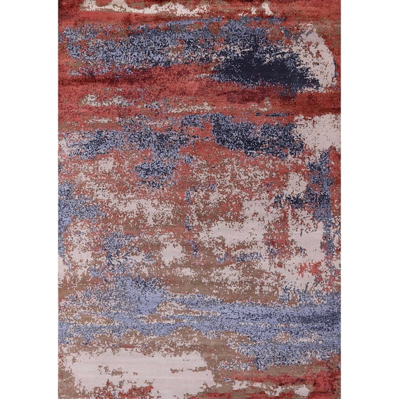 Ahgly Company Machine Washable Indoor Rectangle Industrial Modern Rosy Brown Pink Area Rugs, 2' x 5'