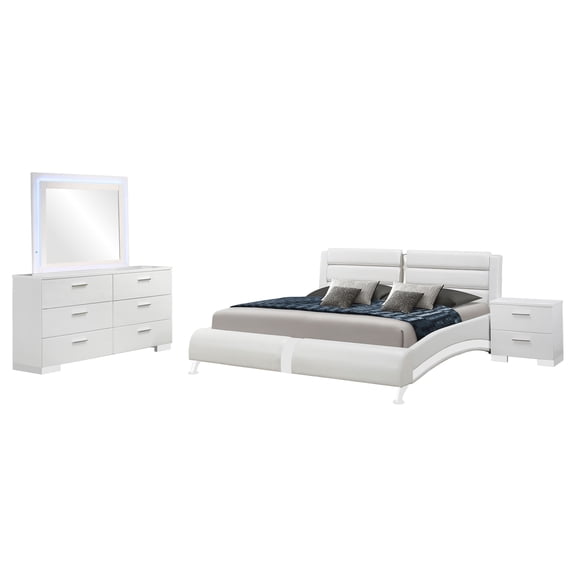 Jeremaine 4-piece Eastern King Bedroom Set White