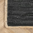 thumbnail image 4 of nuLOOM Koda Solid Leather Flatweave Area Rug, 8' 6" x 11' 6", Black, 4 of 5