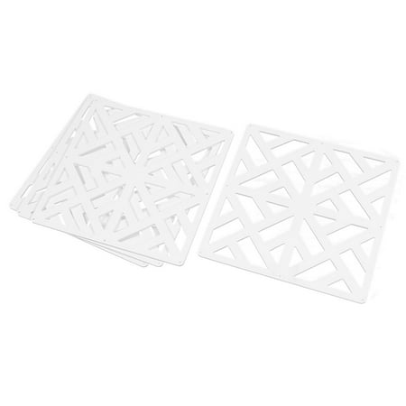 - Home Hall Geometric Pattern Curtain Panel Hanging Screen White 29cm x 29cm 4pcs