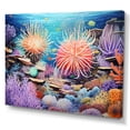 thumbnail image 2 of Designart "Azure And Violet Anemone Crown" Coastal Coral Under Water Wall Art Living Room, 2 of 7