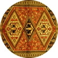 thumbnail image 1 of Ahgly Company Machine Washable Indoor Round Persian Yellow Traditional Area Rugs, 5' Round, 1 of 4