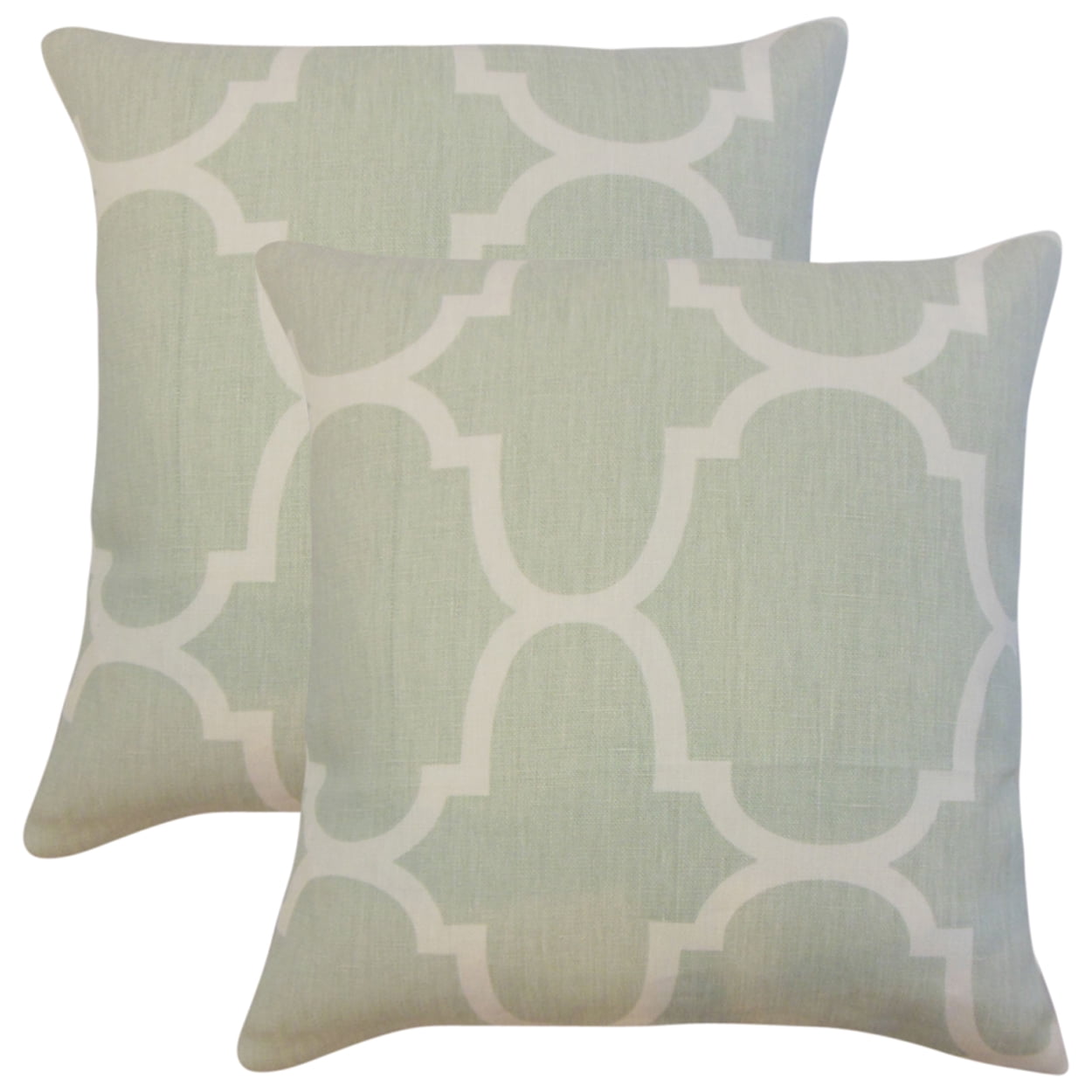 Set of 2 Cascade Geometric Throw Pillows in Seafoam