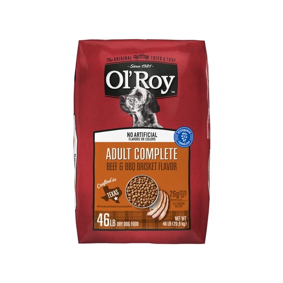 Ol' Roy Beef and BBQ Brisket Flavor Adult Complete Dry Dog Food, 46 lb Bag