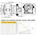 thumbnail image 4 of Booster Water Pressure Diaphragm Pump 4-Chamber Self-Priming Pump 5.5GPM Water Transfer Pump 70PSI with Power Plug Water Strainer Hose Fittings for Kitchen Bathroom RV Caravan, 4 of 6