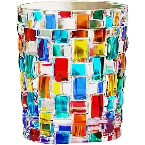 Whiskey Glasses, 12oz Rocks Crystal Whiskey Glass for Drinking Bourbon, Scotch Whisky, Cocktails, Cognac - Christmas (WEAVINGCUP)