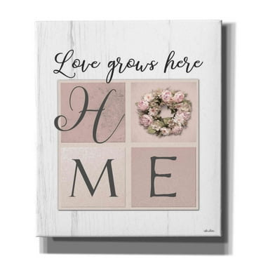 Epic Graffiti 'Love Grows Here Home' by Lori Deiter, Canvas Wall Art, 26"x30"