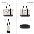 thumbnail image 6 of FORMRS Canvas Laptop Tote Bag for Women with 15.6" Computer Compartments Shoulder Handbag, Blue Floral Rabbit, 6 of 7