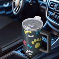 thumbnail image 6 of OBREWU Cool Pet Background Dog Paw Tumbler with Handle and Lid,Cool Pet Background Dog Paw 40oz Double Wall Vacuum Insulated Tumbler,Cups Gift for Women and Men, 6 of 7