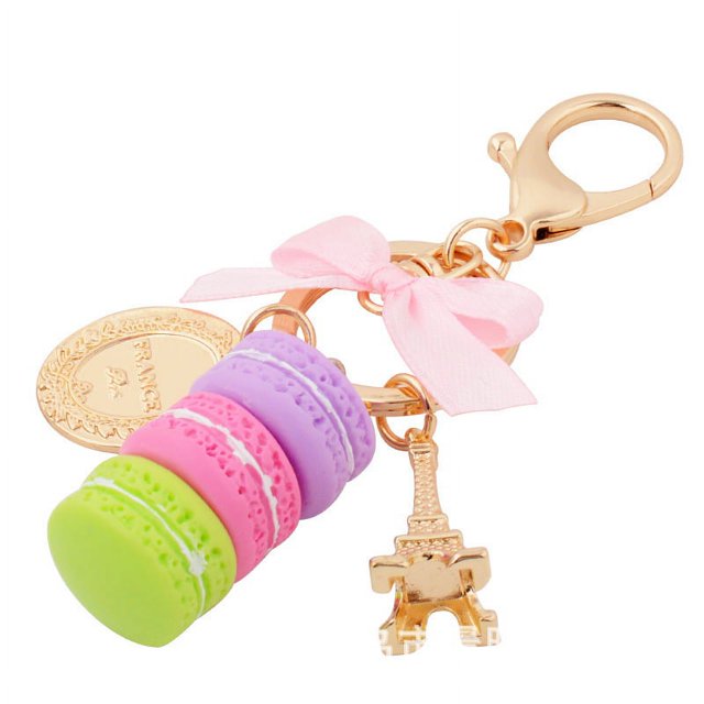 Elegante bolso personalizado con forma de pastel de macarrón, colgante, regalo de decoración (púrpura)