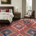 thumbnail image 2 of KoshiMe 10'x14' Area Rugs for Living Room, Machine Washable Rugs Non-Slip, Low Pile Soft Print Pattern Western Rug for Bedroom, Dining Room, Office, Red, 2 of 9