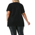 thumbnail image 4 of DARING DIVA Women's Plus Metallic V Neck Party Top 2X Black, 4 of 6