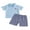 Blue, variant on BemeyourBBs Toddler Baby Boy 4th of July Outfits Patriot Fourth of July Summer Independence Day Clothes Short Sleeve American Flag Embroidery Button Lapel Shirt Plaid Shorts Set