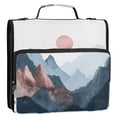 thumbnail image 5 of FORMRS Zipper Binder with Shoulder Strap 2-inch Ring 500 Sheet Capacity File Bag, Art Mountain and Sun Pattern, 5 of 5