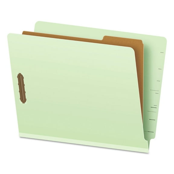 Pendaflex 23214 1.75 in. Expansion 1 Divider 4 Fasteners Letter Size End Tab Classification Folders - Pale Green Exterior (10/Box)