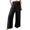 Black, variant on yunLCZ Women's Palazzo Pants Women Fashion Solid Color Cotton Elastic Long Pants Beach Leisure Trousers Work Clothes for Office