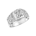 thumbnail image 4 of RYLOS Men's Rings Sterling Silver Designer Nugget Ring Oval 9X7MM Gemstone & Diamonds  White Topaz April Birthstone Rings For Man Size 8, 4 of 7
