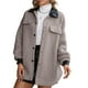 thumbnail image 1 of Chaqueta Sherpa para mujer, manga larga de linterna, abrigo informal de invierno cálido, chaqueta de Abanopi Café/Extragrande, 1 of 7