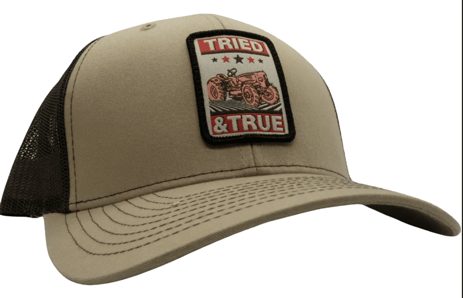 Tried and True American Tractor Patch Mesh Back Trucker Hat Baseball