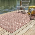 thumbnail image 2 of Unique Loom Trellis Collection Tribal Geometric Transitional Indoor and Outdoor Flatweave Area Rug, 8' x 11' 4", Rust Red/Gray, 2 of 2