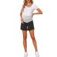 thumbnail image 2 of INSPIRE CHIC Women's Maternity Denim Over Belly Adjustable High Waist Summer Casual with Pockets Jeans Pregnancy Shorts XL Light Gray, 2 of 6