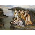 thumbnail image 2 of Raphael 32x24 Gold Ornate Wood Framed with Double Matting Museum Art Print Titled - Moses Found In The Bulrushes, 2 of 4