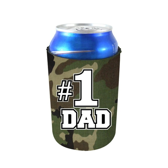 #1 Dad Neoprene Collapsible Can Coolie (Camo)