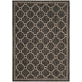 thumbnail image 2 of SAFAVIEH Courtyard Fisher Geometric Quatrefoil Indoor/Outdoor Area Rug, 6'7" x 9'6", Natural/Black, 2 of 8
