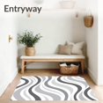 thumbnail image 3 of ODIKA 4'x6' Machine Washable Non-Slip Area Rug, Abstract Wave Flow Modern Contemporary Minimalist Artistic Floor High Traffic Rug with Pad, Gray, 615973, 3 of 8