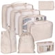 thumbnail image 2 of Cubos de embalaje portátiles de 8 piezas Bolsa de ropa interior de clasificación de ropa Bolsa de cosméticos Organizadores de embalaje de viaje Bolsa beige Baoblaze Organizador de viajes, 2 of 7