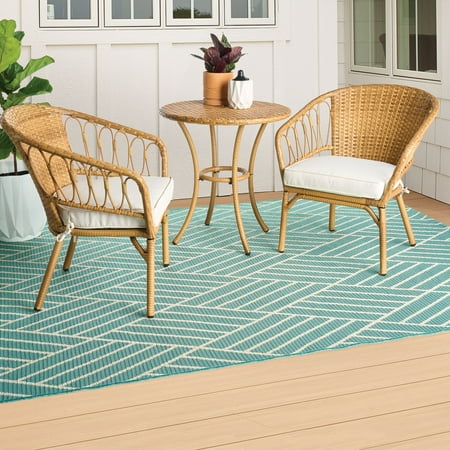 Better Homes & Gardens Willow Sage 3-Piece Bistro Set with Wicker Table, Beige