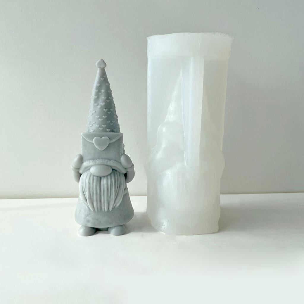 Osdhezcn Silicone Candle Mold for Candle Making Heart Gnome Silicone Mold Home Decor Mold