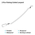 thumbnail image 3 of Uxcell 9.8ft Fishing Lanyard Coiled Ropes Retractable with Metal Clip Keychain Clear 2 Pack, 3 of 6