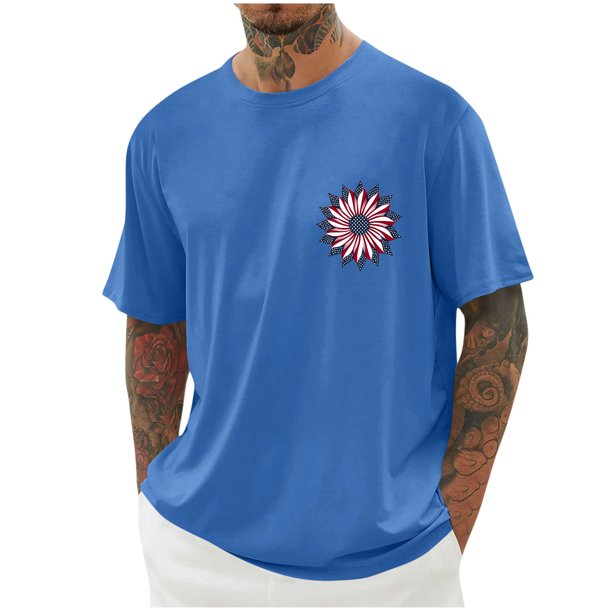 Tops para hombre, blusas y camisas de cuello redondo y manga corta para hombre, blusas casuales de cuello redondo con estampado de moda para hombre, blusas de cuello redondo y manga corta, camisas par