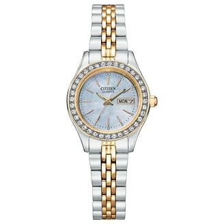 Citizen Quartz Crystal Ladies Watch, Mother of Pearl Dial, Two