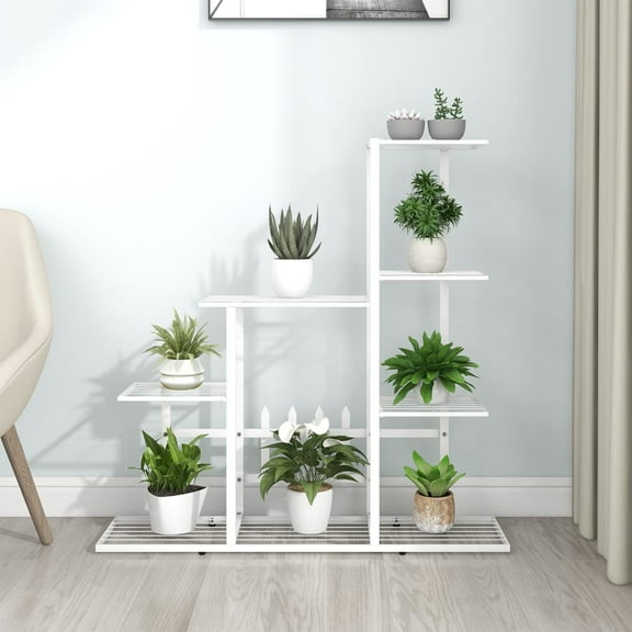 vidaXL Flower Stand 37.2"x9.8"x34.6" White Metal