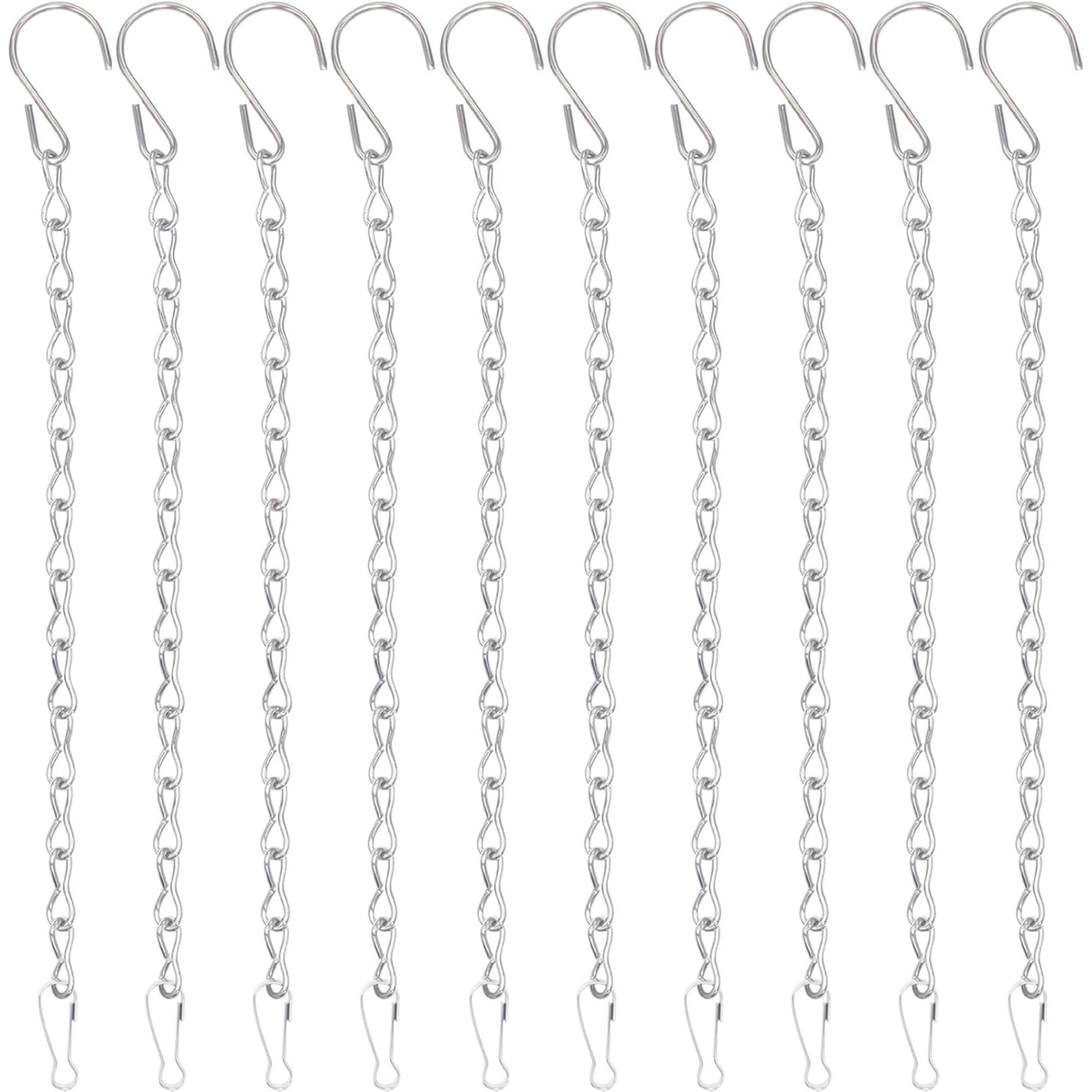 10-Pack 9.5" Silver Hanging Chains – For Bird Feeders, Planters & Lanterns – Heavy Duty