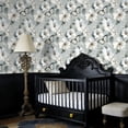 thumbnail image 4 of Peel and Stick Wallpaper Elegant White Hibiscus Flowers Butterfly Soft Gray Wall Mural 23.6in x 9.8ft Self Adhesive Removable Wall Paper Renter Friendly Wallpaper for Nursery Bedroom Cabinets, 4 of 8