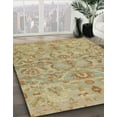 thumbnail image 3 of Ahgly Company Machine Washable Indoor Round Abstract Cinnamon Brown Area Rugs, 3' Round, 3 of 7