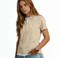 thumbnail image 4 of Kelon Dressy Tops for Women Short Sleeve Shirts Henley 2026 Summer Casual Basic Workout Clothes Business Casual Office Top, XL, 4 of 6