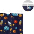 thumbnail image 5 of FREEAMG Space Rocket Shower Curtain Waterproof Fabric Bath Curtain with Hooks for Bathtub Bathroom Decor, 60 x 72 Inch, 5 of 6