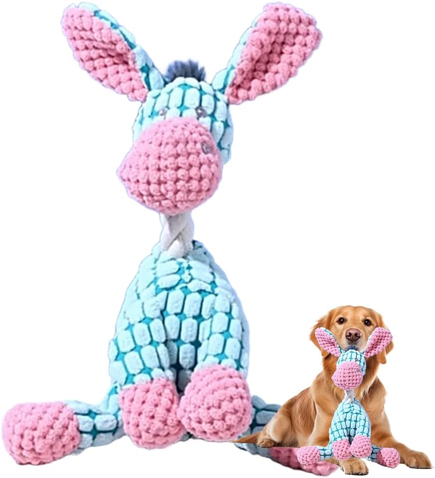 Durable Dog Toys, Fun Dog Toy for Aggressive Chewers Small Medium Large Breed, Crinkle Squeaky Plush Dog Puppy Chew Toys for Teething (green)