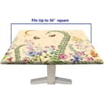thumbnail image 6 of Spring Square Fitted Tablecloth, Butterfly Botany Florals Wipe Clean Polyester Table Cloth, Fit for 36" x 36"Square Table, for Outdoor Picnic Camping and Indoor Kitchen Dining Party Decor, Beige, 6 of 6