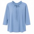 thumbnail image 1 of Blusa George para Mujer, Manga 3/4 Azul Talla Eg, 1 of 4