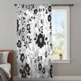 thumbnail image 4 of Vintage Flowers Sheer Curtains 45 Inches Long, Black White Farmhouse Floral Plants Light Filering Curtains, Breathable Simi Curtain Privacy Drapes for Kitchen Bathroom Small Window Treatment, 4 of 9
