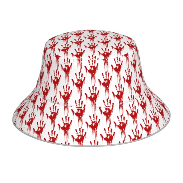 Balery Red Bloody Scary Hands Sombreros para el sol para hombre y mujer, sombrero de pescador con UPF 50+