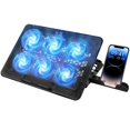 thumbnail image 1 of Ventilador para Laptop, Base de Refrigeraci&oacute;n Ordenador Port&aacute;til con 6 Ventiladores Silenciosos, Enfriador Laptop de 5 &Aacute;ngulos Ajustables con Luces LED y 2 Puertos USB, 1 of 7