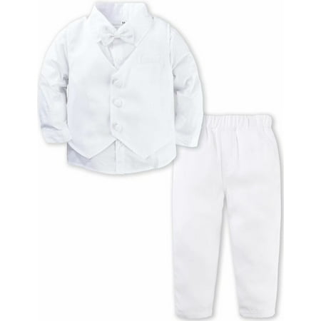 

A&J DESIGN Baby Boy White Baptism Christening Outfit Tuxedo Suit Vest Set 18-24 Months