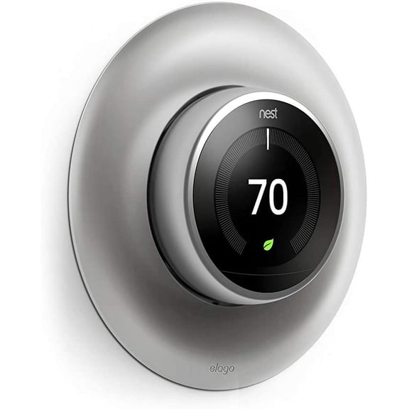 elago Wall Plate Cover Designed for Google Nest thermostat Wall Plate (Stainless Steel Color) - Compatible with Nest Learning Thermostat 1st/2nd/3rd Generation, Matt Finish [US Patent Registered]…