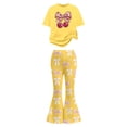 thumbnail image 6 of LRen Toddler Summer Clothes Girls 6t Cartoon Print T Shirt and Shorts and Flare Pants Set Crew Neck Comfy Pullover Tops Shorts 2 Piece Outfits Preppy Clothes, 6 of 6